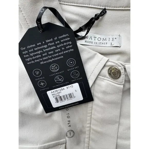 NWT Anatomie Mallory Utility Travel Midi Dress Size Large Stone Cargo Pockets - Picture 7 of 8